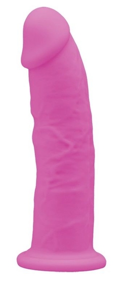 Розовый, светящийся в темноте фаллоимитатор Model 2 - 15,4 см. - фото, цены