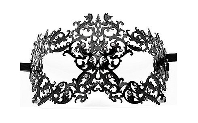 Чёрная металлическая маска Forrest Queen Masquerade - фото, цены