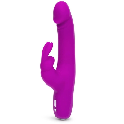 Фиолетовый перезаряжаемый вибратор Rabbit Slimline Curve Rechargeable - 24 см. - фото, цены