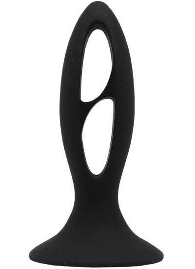 Чёрный анальный массажёр из силикона - 12 см. - фото, цены