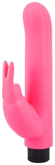 Розовый вибромассажер с клиторальным отростком G Rabbit - 15 см. - фото, цены