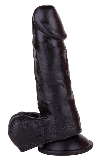 Упругий чёрный фаллоимитатор на присоске - 15,5 см. - фото, цены
