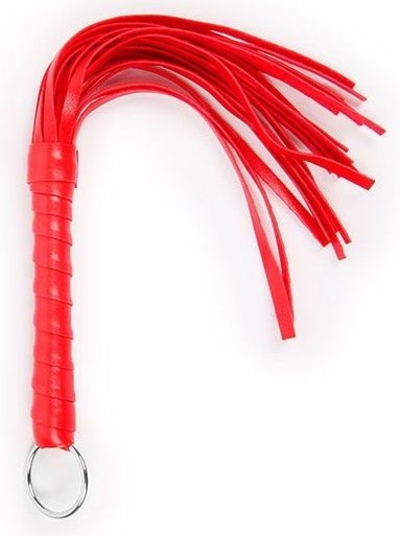 Красная плеть с рукоятью в оплетке - 28 см. - фото, цены
