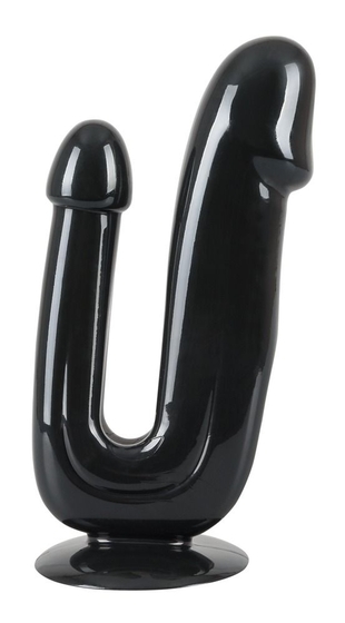 Чёрный анально-вагинальный фаллоимитатор Duo Dildo - 17,5 см. - фото, цены