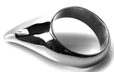 Серебристое эрекционное кольцо Teardrop Cockring - фото, цены