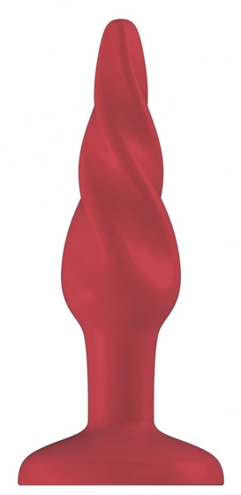 Красная витая анальная пробка Rounded 5 Inch - 12,7 см. - фото, цены