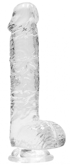 Прозрачный фаллоимитатор Realrock Crystal Clear 9 inch - 25 см. - фото, цены