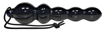 Чёрная анальная ёлочка с петелькой - 18 см. - фото, цены