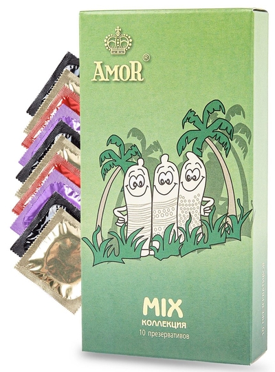 Микс-набор презервативов Amor Mix Яркая линия - 10 шт. - фото, цены