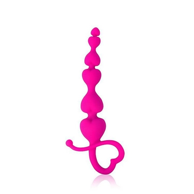 Розовая анальная цепочка Cosmo с петелькой - 14,5 см. - фото, цены