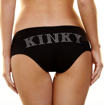 Трусики-слип с надписью стразами Kinky - фото, цены
