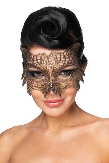 Золотистая карнавальная маска Регул - фото, цены