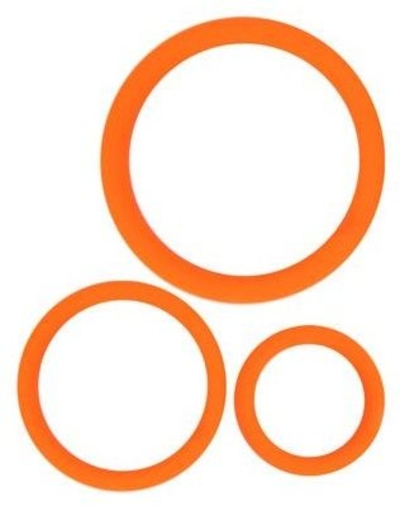 Набор из 3 эрекционных колец оранжевого цвета - фото, цены