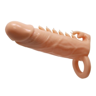 Телесная удлиняющая насадка Penis Sleeve Emmitt - 17 см. - фото, цены