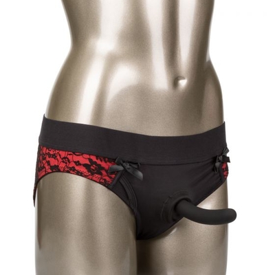 Красно-черные страпон-трусики Pegging Panty Set - размер S-m - фото, цены