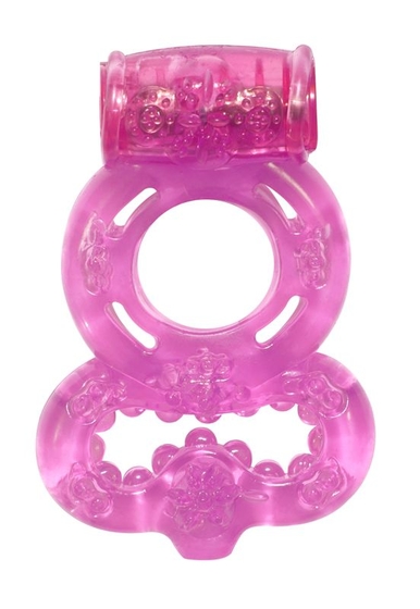 Розовое эрекционное кольцо Rings Treadle с подхватом - фото, цены