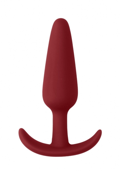 Красная анальная пробка для ношения Slim Butt Plug - 8,3 см. - фото, цены