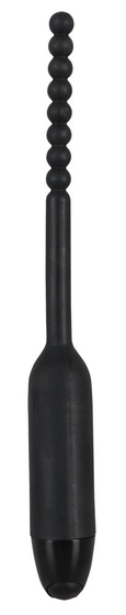 Чёрный вибростимулятор для уретры Silikon Dilator - 19 см. - фото, цены