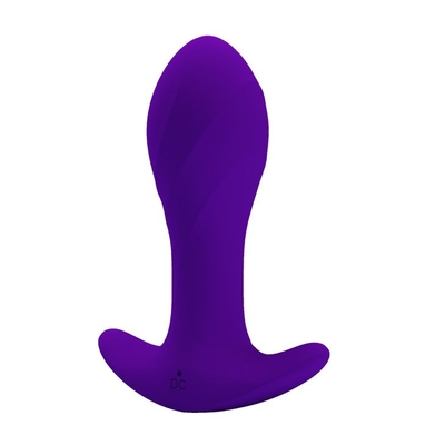 Фиолетовая анальная втулка с вибрацией - 10,5 см. - фото, цены