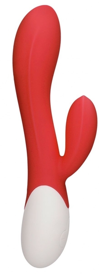 Красный вибратор-кролик Passion с функцией нагрева - 20 см. - фото, цены