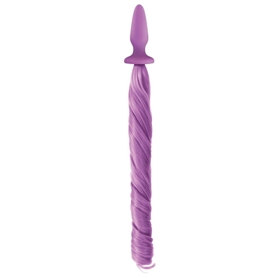 Сиреневая анальная пробка с сиреневым хвостом Unicorn Tails Pastel Purple - фото, цены