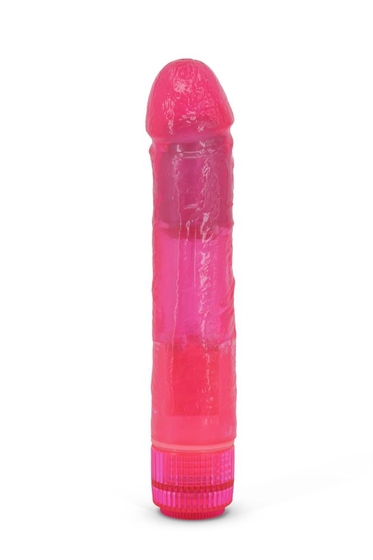 Розовый мультискоростной вибратор Amber - 17 см. - фото, цены