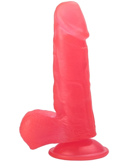 Розовый стимулятор в форме фаллоса на присоске - 15,5 см. - фото, цены