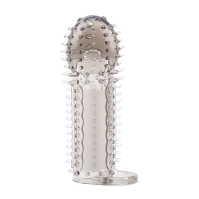 Насадка-удлинитель с кольцом для мошонки Nubby Sleeve - 12 см. - фото, цены