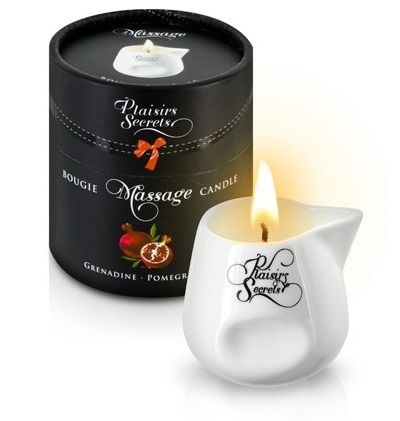 Массажная свеча с ароматом граната Bougie de Massage Gourmande Grenadine - 80 мл. - фото, цены