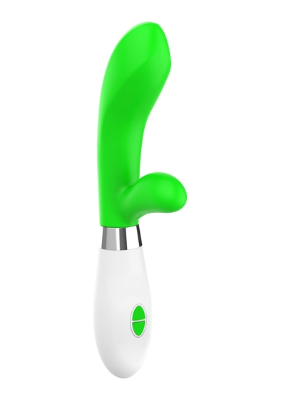 Зеленый вибратор-кролик Achilles - 21 см. - фото, цены