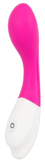 Розовый вибратор для массажа G-точки Sweet Smile - 18 см. - фото, цены