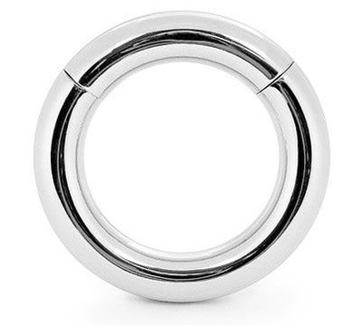 Серебристое малое эрекционное кольцо на магнитах - фото, цены