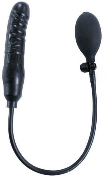 Черный фаллоимитатор с грушей Pump Up Dong - 17 см. - фото, цены