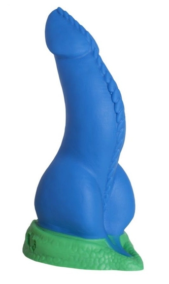 Синий фаллоимитатор Дракон Эглан Medium - 24 см. - фото, цены