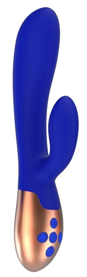 Синий вибратор Exquisite с подогревом - 20,5 см. - фото, цены