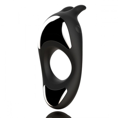Черное эрекционное кольцо с двумя моторами Zeus Dual Vibe Cock Ring - фото, цены