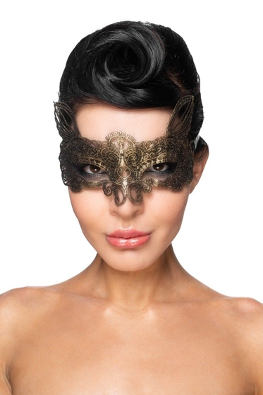 Золотистая карнавальная маска Альтарф - фото, цены