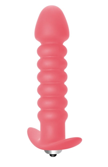 Розовая анальная вибропробка Twisted Anal Plug - 13 см. - фото, цены