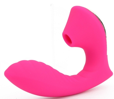 Ярко-розовый вибромассажёр с вакуумной стимуляцией Vaginal Suction Lover - фото, цены