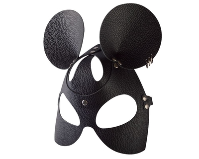 Черная кожаная маска Мышка с тиснением - фото, цены