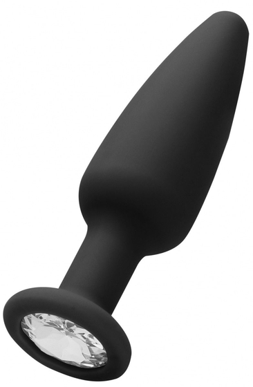 Черная анальная пробка Cone-Shaped Diamond Butt Plug - 9 см. - фото, цены