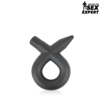 Черное силиконовое эрекционное кольцо Sex Expert - фото, цены