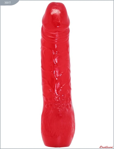 Красный гелевый фаллоимитатор с утолщением - 20,6 см. - фото, цены