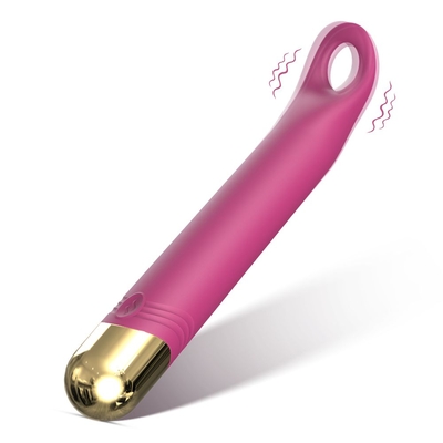 Розовый вибратор с отверстием для стимуляции клитора - 18,2 см. - фото, цены