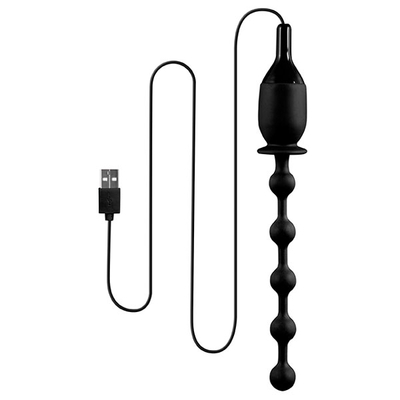 Черная, работающая от Usb анальная цепочка с вибрацией 7inch Vibrating Butt Beads With Usb Plug - фото, цены