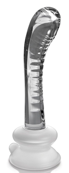 Прозрачный стеклянный стимулятор Icicles №88 с силиконовой присоской - 18 см. - фото, цены