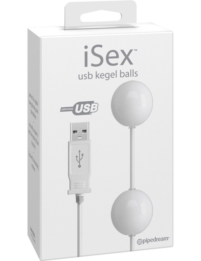 Белые вагинальные виброшарики Usb Kegel Balls, работающие от Usb - фото, цены