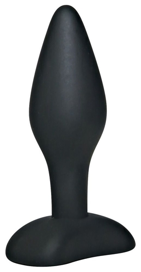 Чёрный анальный стимулятор Silicone Butt Plug Small - 9 см. - фото, цены