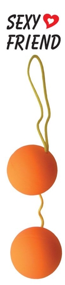 Оранжевые вагинальные шарики Balls на шнурке - фото, цены