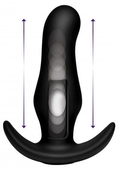 Черная анальная вибропробка Kinetic Thumping 7x Prostate Anal Plug - 13,3 см. - фото, цены